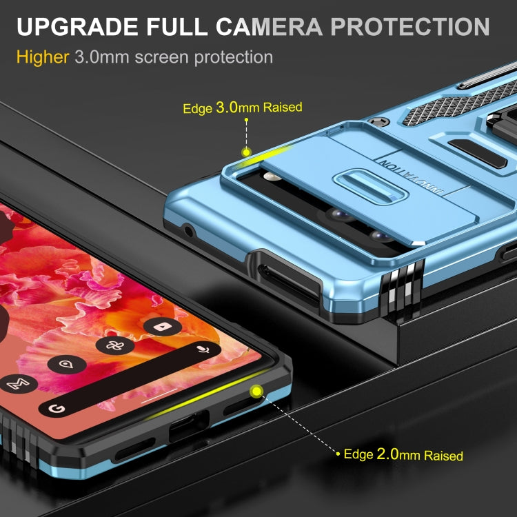 For Google Pixel 9/9 Pro Armor PC + TPU Camera Shield Phone Case(Light Blue) - Google Cases by PMC Jewellery | Online Shopping South Africa | PMC Jewellery | Buy Now Pay Later Mobicred