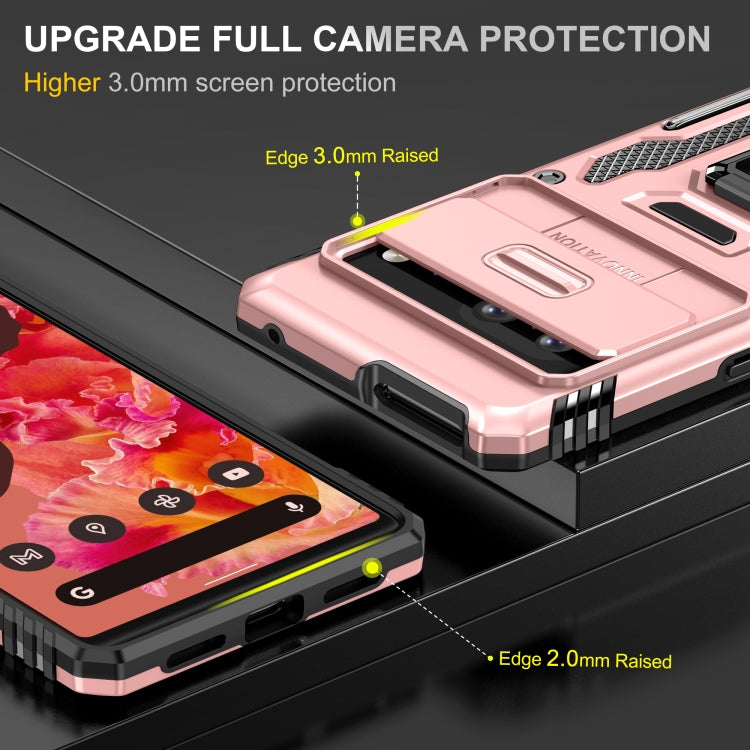 For Google Pixel 9/9 Pro Armor PC + TPU Camera Shield Phone Case(Rose Gold) - Google Cases by PMC Jewellery | Online Shopping South Africa | PMC Jewellery | Buy Now Pay Later Mobicred