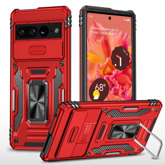 For Google Pixel 9 Pro XL 6.8 Armor PC + TPU Camera Shield Phone Case(Red) - Google Cases by PMC Jewellery | Online Shopping South Africa | PMC Jewellery | Buy Now Pay Later Mobicred