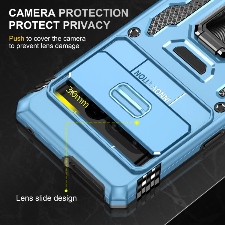For Google Pixel 9 Pro XL 6.8 Armor PC + TPU Camera Shield Phone Case(Light Blue) - Google Cases by PMC TechLife | Online Shopping South Africa | PMC TechLife | Buy Now Pay Later Mobicred