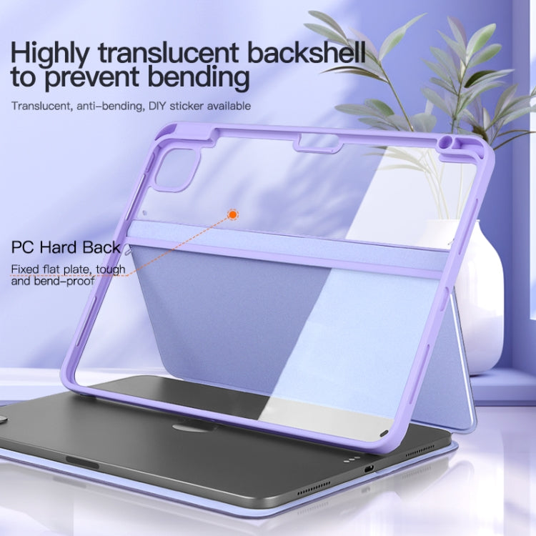For iPad Air 13 2024 / Pro 12.9 2022 2-Fold Clear Acrylic Leather Tablet Case(Light Purple) - iPad Pro 12.9 (2022/2021) Cases by PMC Jewellery | Online Shopping South Africa | PMC Jewellery | Buy Now Pay Later Mobicred