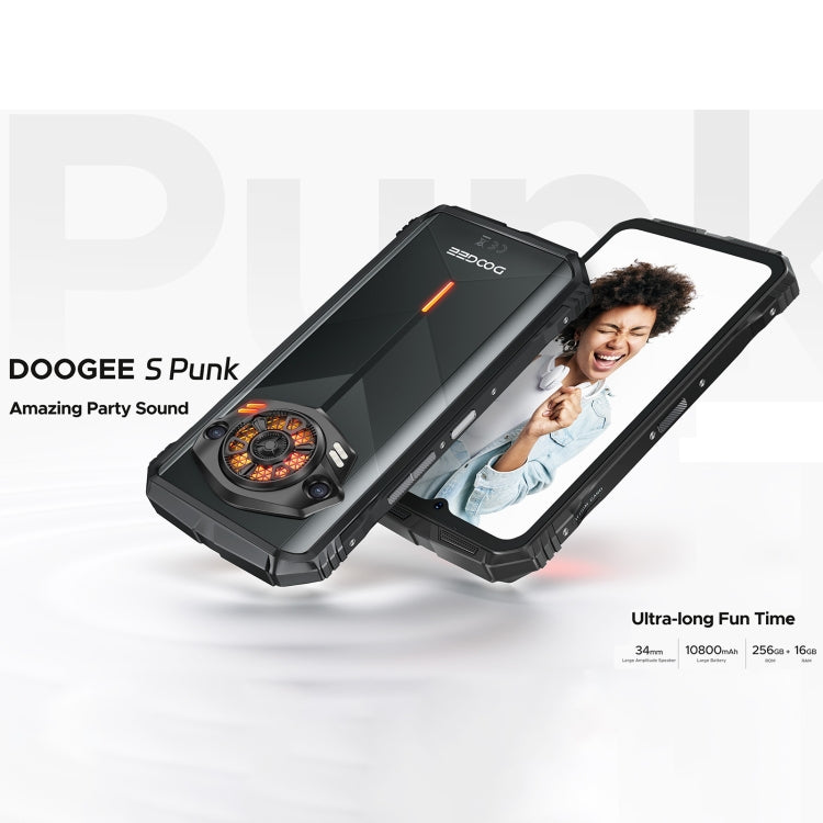 [HK Warehouse] DOOGEE S PUNK Rugged Phone, 6GB+256GB, 6.58 inch Android 14 Spreadtrum T606 Octa Core, Network: 4G, OTG, NFC(Black) - DOOGEE by DOOGEE | Online Shopping South Africa | PMC Jewellery | Buy Now Pay Later Mobicred