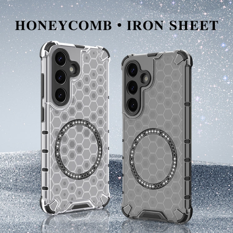 or Samsung Galaxy S25+ 5G Honeycomb Magnetic Ring Shockproof Phone Case(Black) - Galaxy S25+ 5G Cases by PMC TechLife | Online Shopping South Africa | PMC TechLife | Buy Now Pay Later Mobicred