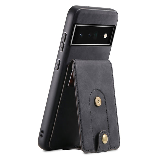 For Google Pixel 6 Pro Denior D14 NK Retro Pattern MagSafe Magnetic Card Holder Leather Phone Case(Black) - Google Cases by Denior | Online Shopping South Africa | PMC Jewellery | Buy Now Pay Later Mobicred