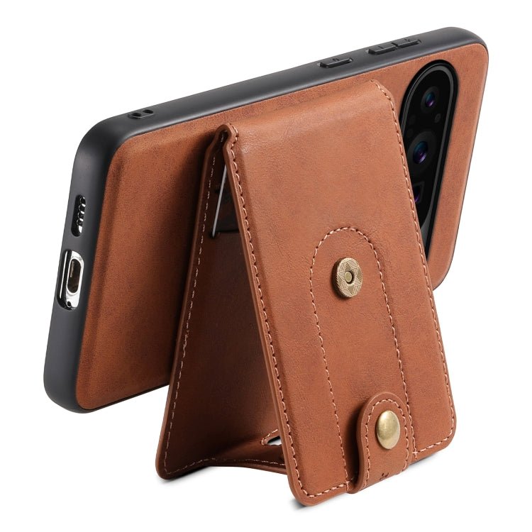 For Google Pixel 9 Pro Denior D14 NK Retro Pattern MagSafe Magnetic Card Holder Leather Phone Case(Brown) - Google Cases by Denior | Online Shopping South Africa | PMC Jewellery | Buy Now Pay Later Mobicred