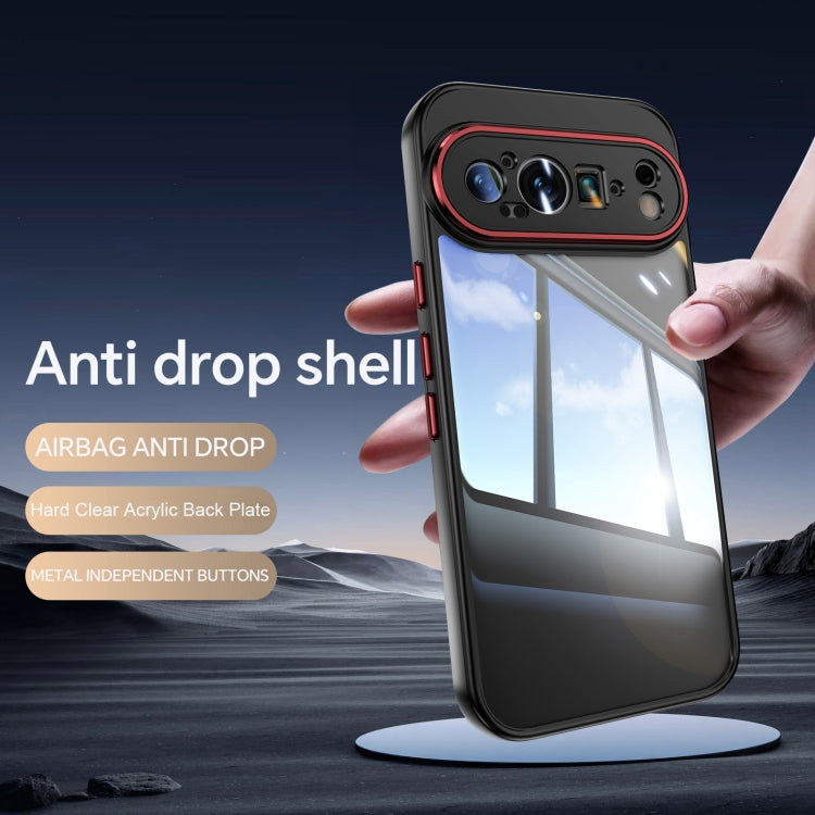 For Google Pixel 9 Pro XL Acrylic Hybrid TPU Armor Shockproof Phone Case(Black Red) - Google Cases by PMC TechLife | Online Shopping South Africa | PMC TechLife | Buy Now Pay Later Mobicred