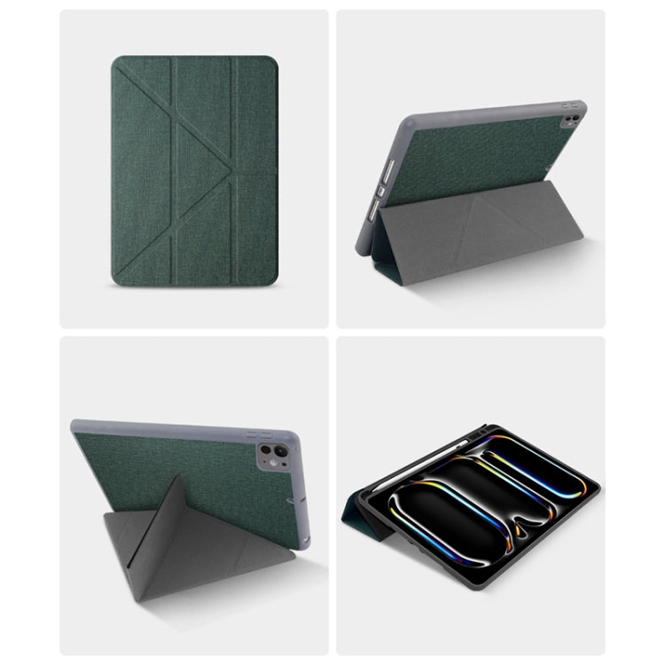 For iPad Pro 13 2024 Mutural Multi-fold Smart Leather Tablet Case(Grey) - iPad Pro 13 2024 Cases by Mutural | Online Shopping South Africa | PMC Jewellery | Buy Now Pay Later Mobicred