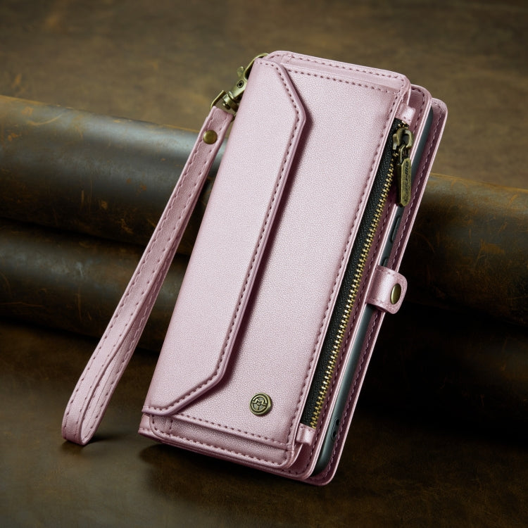 For Google Pixel 7a CaseMe C36 Card Slots Zipper Wallet RFID Anti-theft Leather Phone Case(Pink) - Google Cases by CaseMe | Online Shopping South Africa | PMC Jewellery | Buy Now Pay Later Mobicred