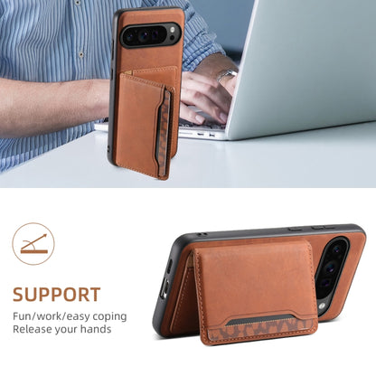 For Google Pixel 9 Pro Denior D13 Retro Texture Leather MagSafe Card Bag Phone Case(Brown) - Google Cases by Denior | Online Shopping South Africa | PMC Jewellery | Buy Now Pay Later Mobicred