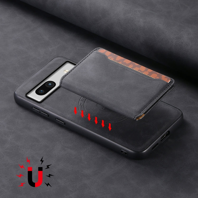For Google Pixel 7a Denior D13 Retro Texture Leather MagSafe Card Bag Phone Case(Black) - free shipping - PMC TechLife - Order now!