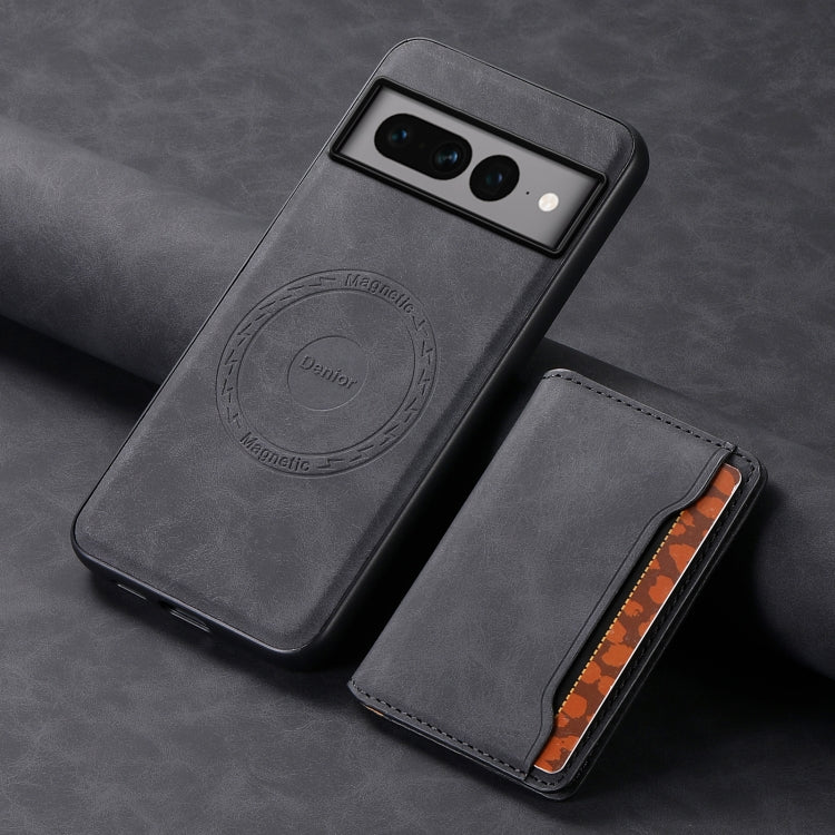 For Google Pixel 7 Pro 5G Denior D13 Retro Texture Leather MagSafe Card Bag Phone Case(Black) - free shipping - PMC TechLife - Order now!