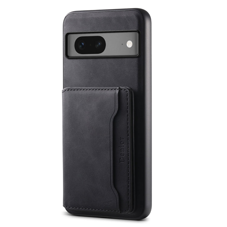 For Google Pixel 7 5G Denior D13 Retro Texture Leather MagSafe Card Bag Phone Case(Black) - Google Cases by Denior | Online Shopping South Africa | PMC Jewellery | Buy Now Pay Later Mobicred