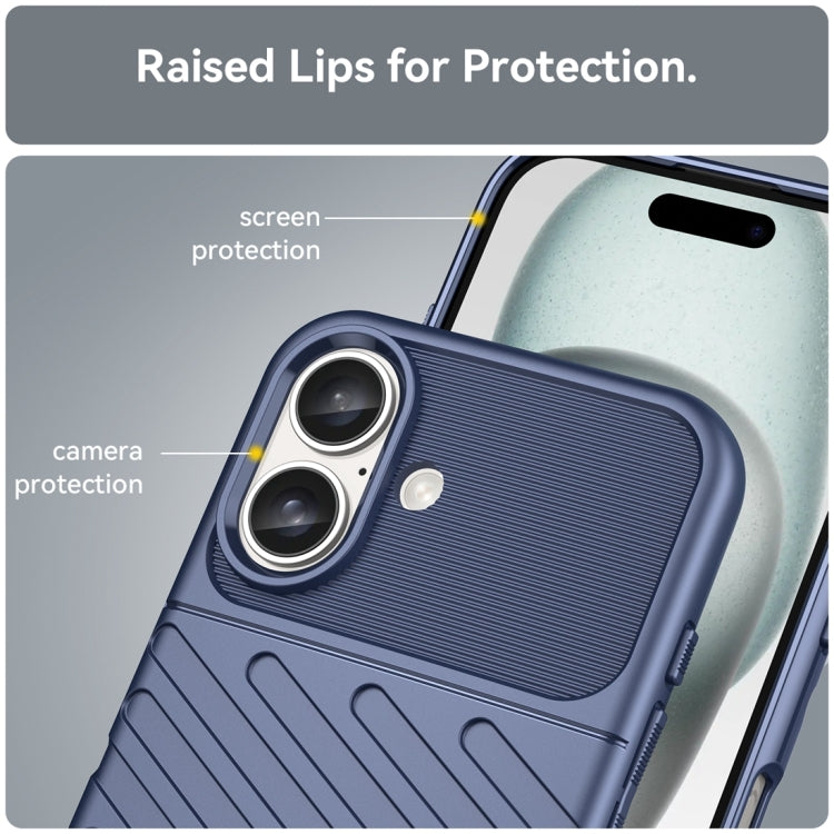For iPhone 16 Thunderbolt Shockproof Soft TPU Phone Case(Blue) - iPhone 16 Cases by PMC TechLife | Online Shopping South Africa | PMC TechLife | Buy Now Pay Later Mobicred