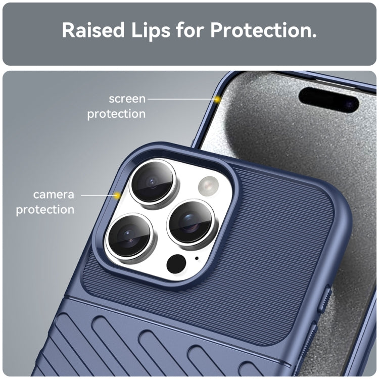 For iPhone 16 Pro Max Thunderbolt Shockproof Soft TPU Phone Case(Blue) - free shipping - PMC TechLife - Order now!