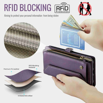 For iPhone XR CaseMe C36 Card Slots Zipper Wallet RFID Anti-theft Leather Phone Case(Purple) - More iPhone Cases by CaseMe | Online Shopping South Africa | PMC Jewellery | Buy Now Pay Later Mobicred