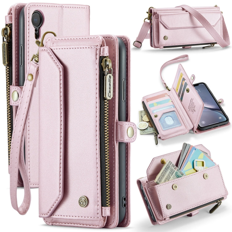 For iPhone XR CaseMe C36 Card Slots Zipper Wallet RFID Anti-theft Leather Phone Case(Pink) - More iPhone Cases by CaseMe | Online Shopping South Africa | PMC Jewellery | Buy Now Pay Later Mobicred