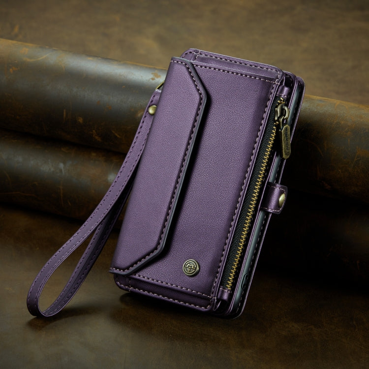 For iPhone 12 Pro CaseMe C36 Card Slots Zipper Wallet RFID Anti-theft Leather Phone Case(Purple) - iPhone 12 / 12 Pro Cases by CaseMe | Online Shopping South Africa | PMC Jewellery | Buy Now Pay Later Mobicred