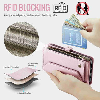 For iPhone 13 mini CaseMe C36 Card Slots Zipper Wallet RFID Anti-theft Leather Phone Case(Pink) - iPhone 13 mini Cases by CaseMe | Online Shopping South Africa | PMC Jewellery | Buy Now Pay Later Mobicred