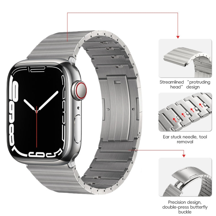 For Apple Watch Series 2 38mm PG65 Single Bead Bamboo Joint Spring Bars Titanium Metal Watch Band(Silver) - free shipping - PMc TechLife - Order now!
