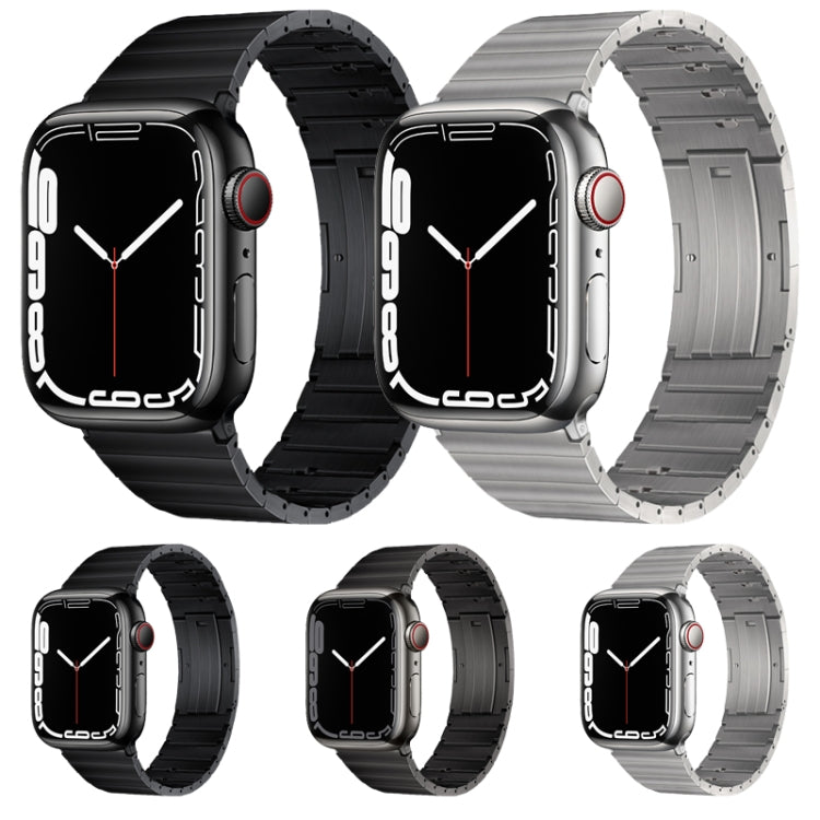 For Apple Watch SE 44mm PG65 Single Bead Bamboo Joint Spring Bars Titanium Metal Watch Band(Graphite Black) - free shipping - PMc TechLife - Order now!