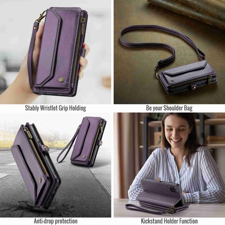 For Samsung Galaxy A12 5G CaseMe C36 Card Slots Zipper Wallet RFID Anti-theft Leather Phone Case(Purple) - Galaxy Phone Cases by CaseMe | Online Shopping South Africa | PMC Jewellery | Buy Now Pay Later Mobicred