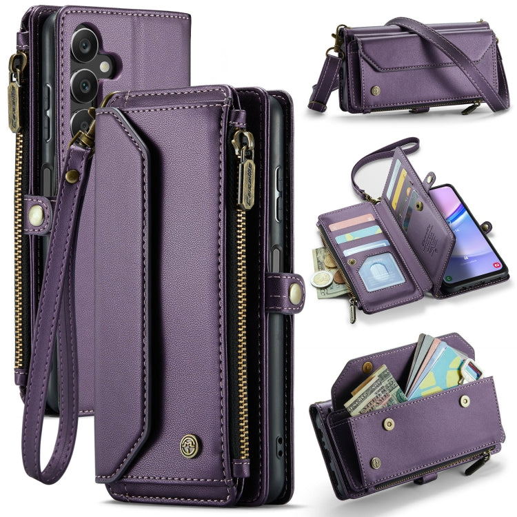 For Samsung Galaxy A15 CaseMe C36 Card Slots Zipper Wallet RFID Anti-theft Leather Phone Case(Purple) - Galaxy Phone Cases by CaseMe | Online Shopping South Africa | PMC Jewellery | Buy Now Pay Later Mobicred