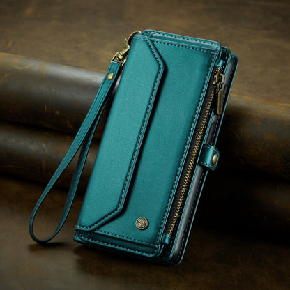 For Samsung Galaxy A24 CaseMe C36 Card Slots Zipper Wallet RFID Anti-theft Leather Phone Case(Blue-green) - Galaxy Phone Cases by CaseMe | Online Shopping South Africa | PMC Jewellery | Buy Now Pay Later Mobicred