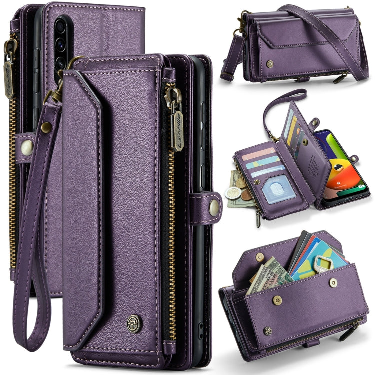 For Samsung Galaxy A30s / A50s / A50 CaseMe C36 Card Slots Zipper Wallet RFID Anti-theft Leather Phone Case(Purple) - Galaxy Phone Cases by CaseMe | Online Shopping South Africa | PMC Jewellery | Buy Now Pay Later Mobicred