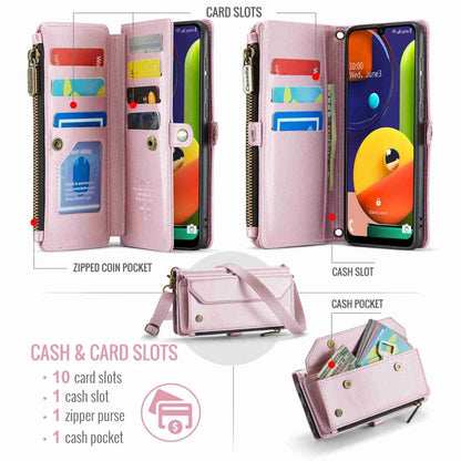 For Samsung Galaxy A30s / A50s / A50 CaseMe C36 Card Slots Zipper Wallet RFID Anti-theft Leather Phone Case(Pink) - Galaxy Phone Cases by CaseMe | Online Shopping South Africa | PMC Jewellery | Buy Now Pay Later Mobicred