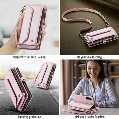 For Samsung Galaxy A30s / A50s / A50 CaseMe C36 Card Slots Zipper Wallet RFID Anti-theft Leather Phone Case(Pink) - Galaxy Phone Cases by CaseMe | Online Shopping South Africa | PMC Jewellery | Buy Now Pay Later Mobicred