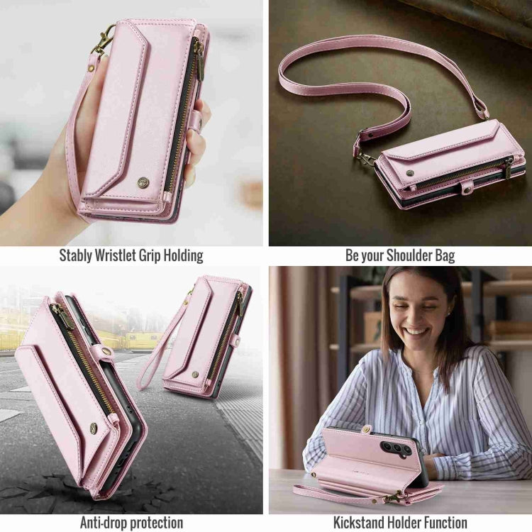 For Samsung Galaxy A34 5G CaseMe C36 Card Slots Zipper Wallet RFID Anti-theft Leather Phone Case(Pink) - Galaxy Phone Cases by CaseMe | Online Shopping South Africa | PMC Jewellery | Buy Now Pay Later Mobicred