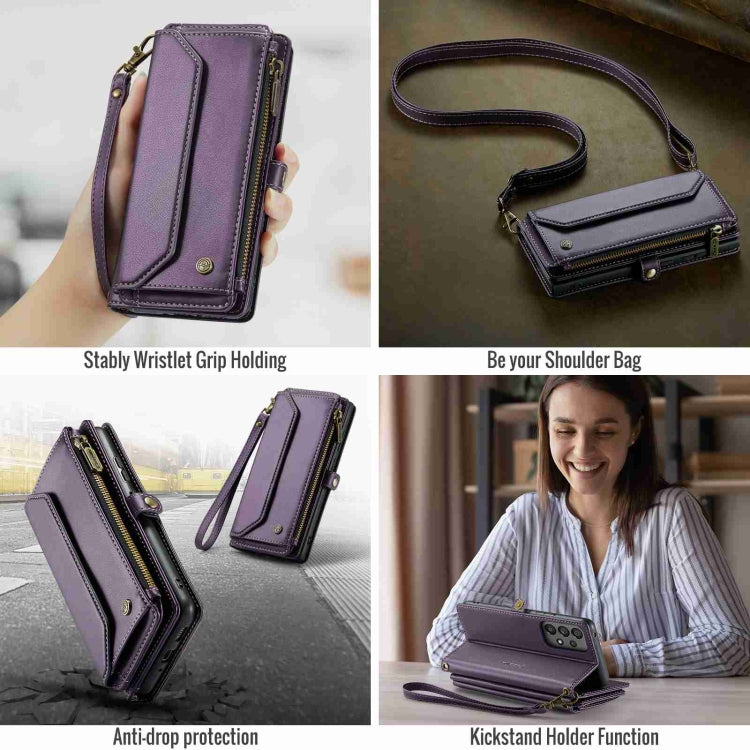 For Samsung Galaxy A53 5G CaseMe C36 Card Slots Zipper Wallet RFID Anti-theft Leather Phone Case(Purple) - Galaxy Phone Cases by CaseMe | Online Shopping South Africa | PMC Jewellery | Buy Now Pay Later Mobicred