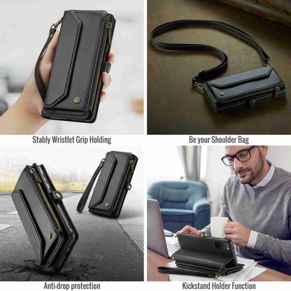 For Samsung Galaxy S20+ CaseMe C36 Card Slots Zipper Wallet RFID Anti-theft Leather Phone Case(Black) - Galaxy Phone Cases by CaseMe | Online Shopping South Africa | PMC Jewellery | Buy Now Pay Later Mobicred