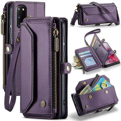 For Samsung Galaxy S20 CaseMe C36 Card Slots Zipper Wallet RFID Anti-theft Leather Phone Case(Purple) - Galaxy Phone Cases by CaseMe | Online Shopping South Africa | PMC Jewellery | Buy Now Pay Later Mobicred