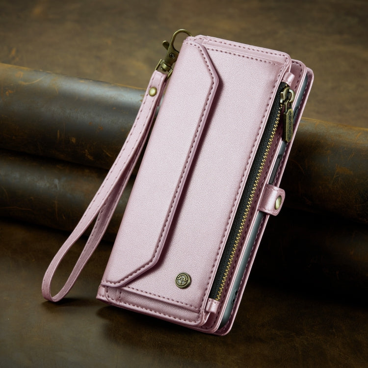 For Samsung Galaxy S21+ 5G CaseMe C36 Card Slots Zipper Wallet RFID Anti-theft Leather Phone Case(Pink) - Galaxy S21+ 5G Cases by CaseMe | Online Shopping South Africa | PMC Jewellery | Buy Now Pay Later Mobicred