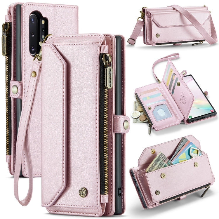 For Samsung Galaxy Note10+ CaseMe C36 Card Slots Zipper Wallet RFID Anti-theft Leather Phone Case(Pink) - Galaxy Phone Cases by CaseMe | Online Shopping South Africa | PMC Jewellery | Buy Now Pay Later Mobicred