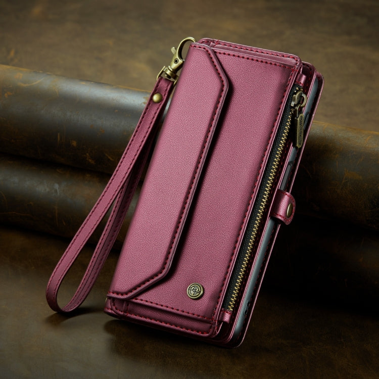 For Samsung Galaxy Note20 Ultra CaseMe C36 Card Slots Zipper Wallet RFID Anti-theft Leather Phone Case(Wine Red) - Galaxy Note20 Ultra Cases by CaseMe | Online Shopping South Africa | PMC Jewellery | Buy Now Pay Later Mobicred