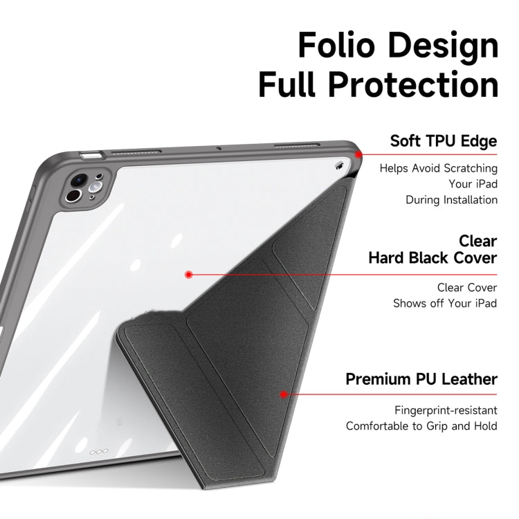 For iPad Pro 13 2024 DUX DUCIS Magi Series Smart Leather Tablet Case(Grey) - free shipping - PMC TechLife - Order now!