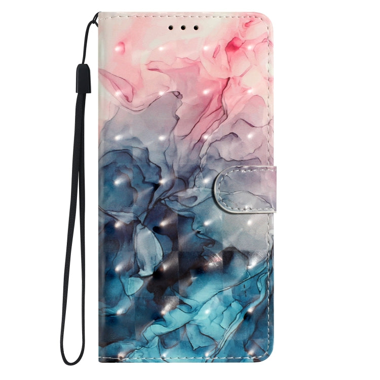 For Motorola Edge 2024 3D Pattern Leather Phone Case(3D Pink Blue Marble) - Motorola Cases by PMC Jewellery | Online Shopping South Africa | PMC Jewellery | Buy Now Pay Later Mobicred