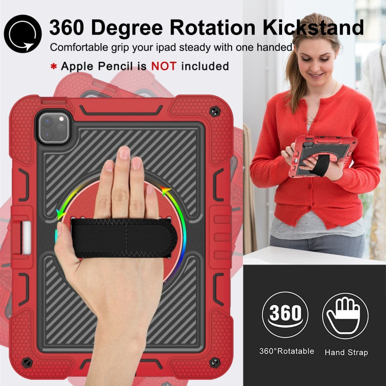 For iPad Pro 11 2024 360 Degree Rotation PC Contrast Silicone Tablet Case(Red + Black) - iPad Pro 11 2024 Cases by PMC Jewellery | Online Shopping South Africa | PMC Jewellery | Buy Now Pay Later Mobicred