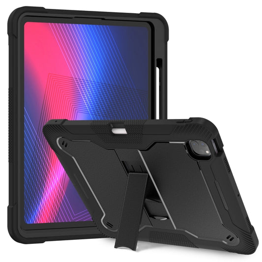 For iPad Pro 13 2024 Shockproof Silicone Hybrid PC Tablet Case with Holder(Black) - iPad Pro 13 2024 Cases by PMC Jewellery | Online Shopping South Africa | PMC Jewellery | Buy Now Pay Later Mobicred