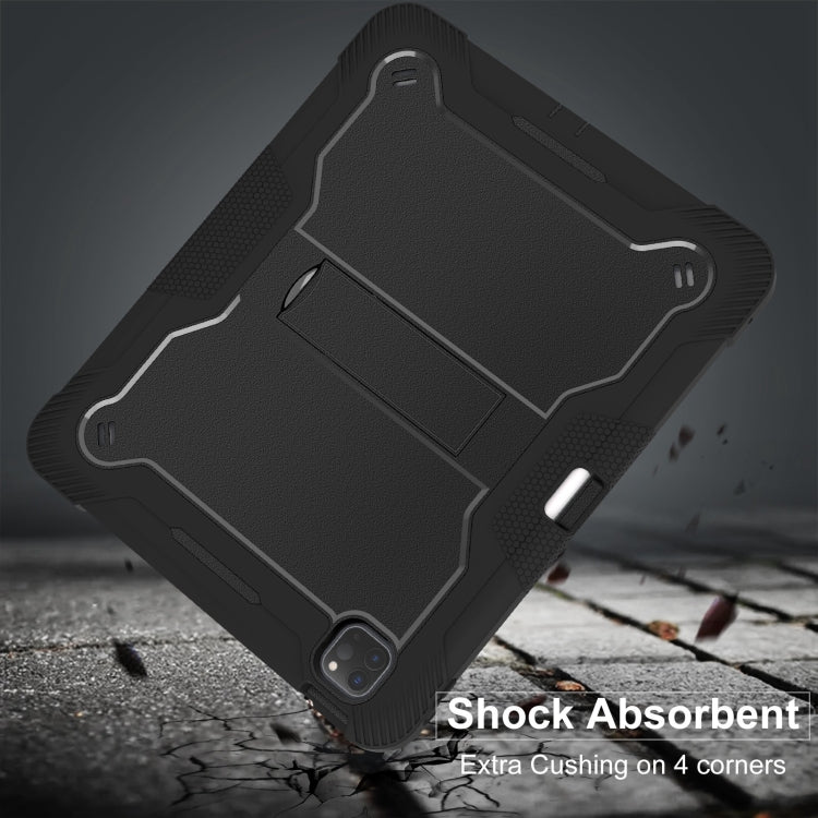 For iPad Pro 13 2024 Shockproof Silicone Hybrid PC Tablet Case with Holder(Black) - iPad Pro 13 2024 Cases by PMC TechLife | Online Shopping South Africa | PMC TechLife | Buy Now Pay Later Mobicred