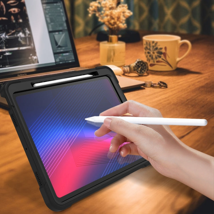 For iPad Pro 13 2024 Shockproof Silicone Hybrid PC Tablet Case with Holder(Black) - iPad Pro 13 2024 Cases by PMC TechLife | Online Shopping South Africa | PMC TechLife | Buy Now Pay Later Mobicred