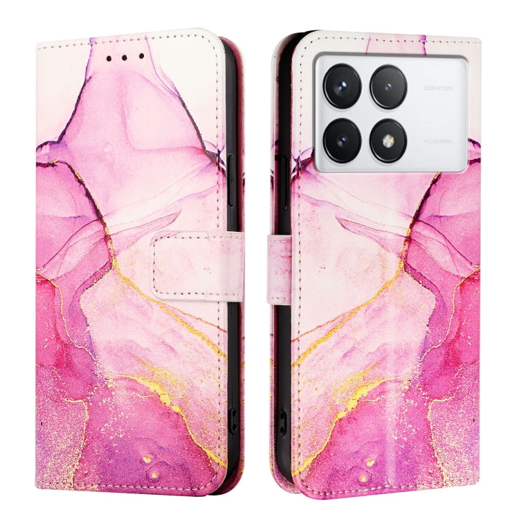 For Xiaomi Redmi K70 / K70 Pro PT003 Marble Pattern Flip Leather Phone Case(Pink Purple Gold) - K70 Cases by PMC Jewellery | Online Shopping South Africa | PMC Jewellery | Buy Now Pay Later Mobicred