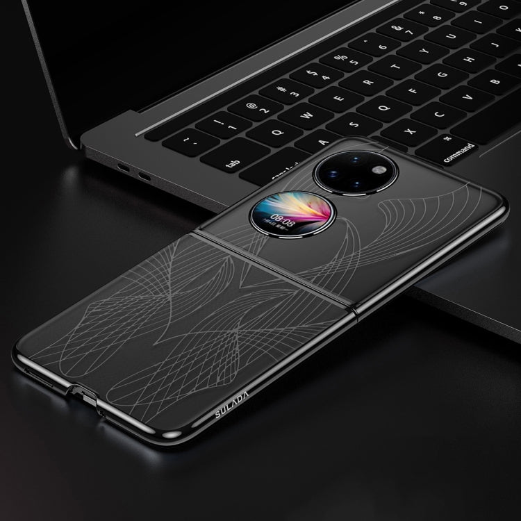 For Huawei P50 Pocket SULADA Electroplated Laser Engraving Texture PC Phone Case(Black) - free shipping - PMC TechLife - Order now!