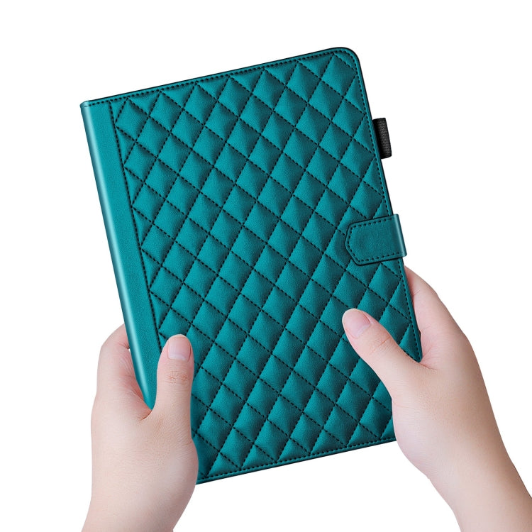 For iPad Pro 13 2024 Rhombus Lattice Leather Smart Tablet Case(Dark Green) - iPad Pro 13 2024 Cases by PMC Jewellery | Online Shopping South Africa | PMC Jewellery | Buy Now Pay Later Mobicred