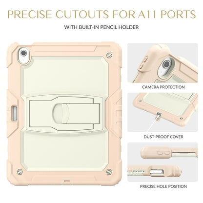 For iPad Air 13 2024 Silicone Hydric PC Tablet Case with Shoulder Strap & Holder(Beige Rose Gold) - iPad Air 13 2024 Cases by PMC Jewellery | Online Shopping South Africa | PMC Jewellery | Buy Now Pay Later Mobicred