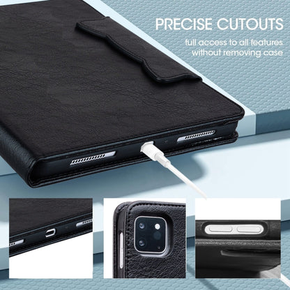For iPad Air 11 2024 / Air 5 / Air 4 Cat Buckle Leather Smart Tablet Case(Black) - iPad Air 11 2024 Cases by PMC Jewellery | Online Shopping South Africa | PMC Jewellery | Buy Now Pay Later Mobicred