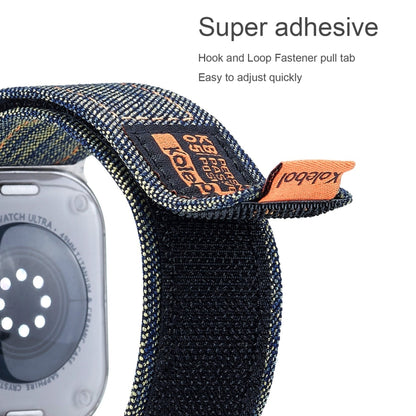 For Apple Watch Ultra 49mm Cowboy Nylon Hook and Loop Fastener Watch Band(Dark Blue) - Watch Bands by PMC Jewellery | Online Shopping South Africa | PMC Jewellery | Buy Now Pay Later Mobicred