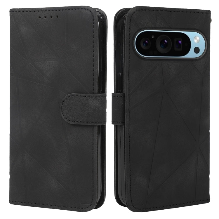 For Google Pixel 9 / 9 Pro Skin Feel Geometric Lines Leather Phone Case(Black) - Google Cases by PMC Jewellery | Online Shopping South Africa | PMC Jewellery | Buy Now Pay Later Mobicred